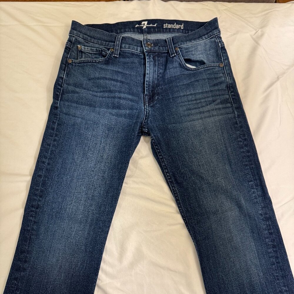 7 For All Mankind (SFAM) Standard Fit men's designer jeans, size 30